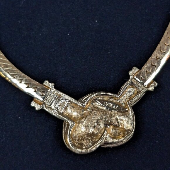Vintage Avon Enamel & Rhinestone Knot Necklace - Picture 4 of 7